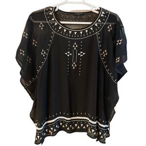 Lane Bryant Embroidered Sheer Tunic Size 14/16